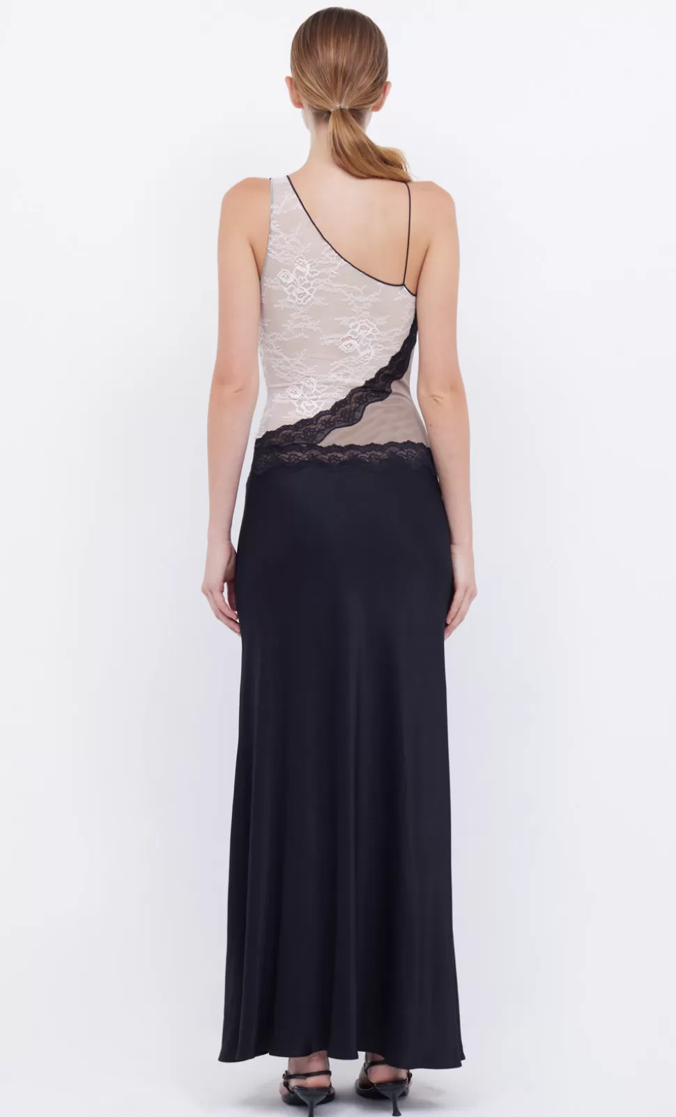 PARTY | GUESTS^BEC + BRIDGE ABRIELLE LACE MAXI DRESS BLACK/TAUPE/IVORY