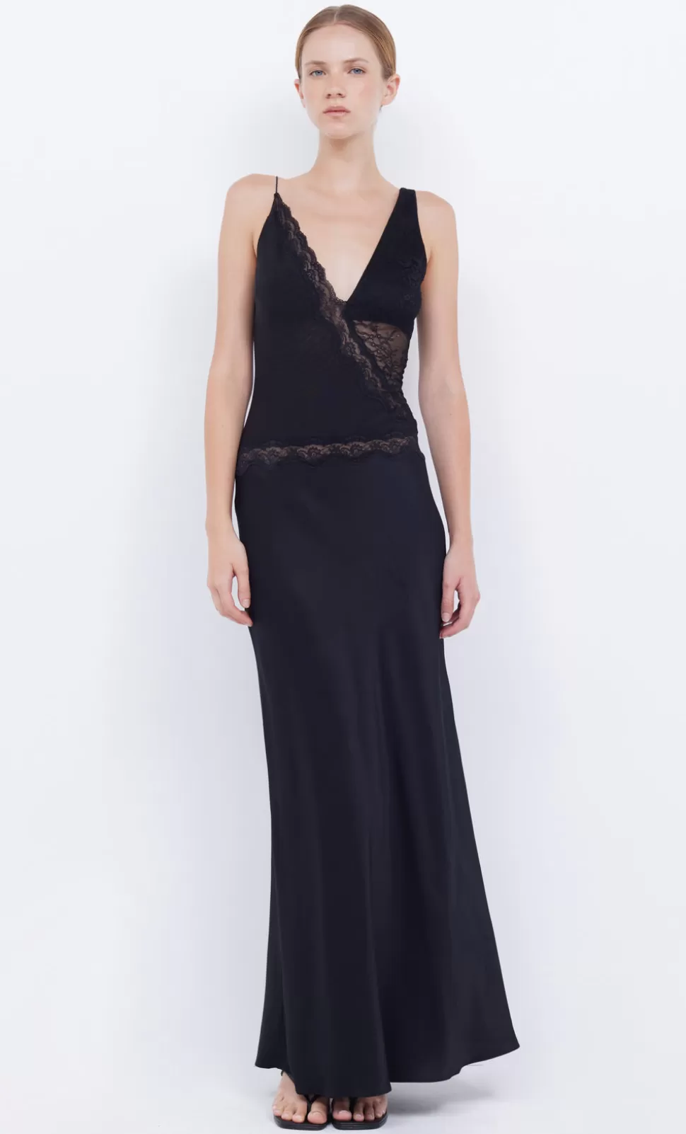 GUESTS | Wedding Guest^BEC + BRIDGE ABRIELLE LACE MAXI DRESS BLACK/BLACK