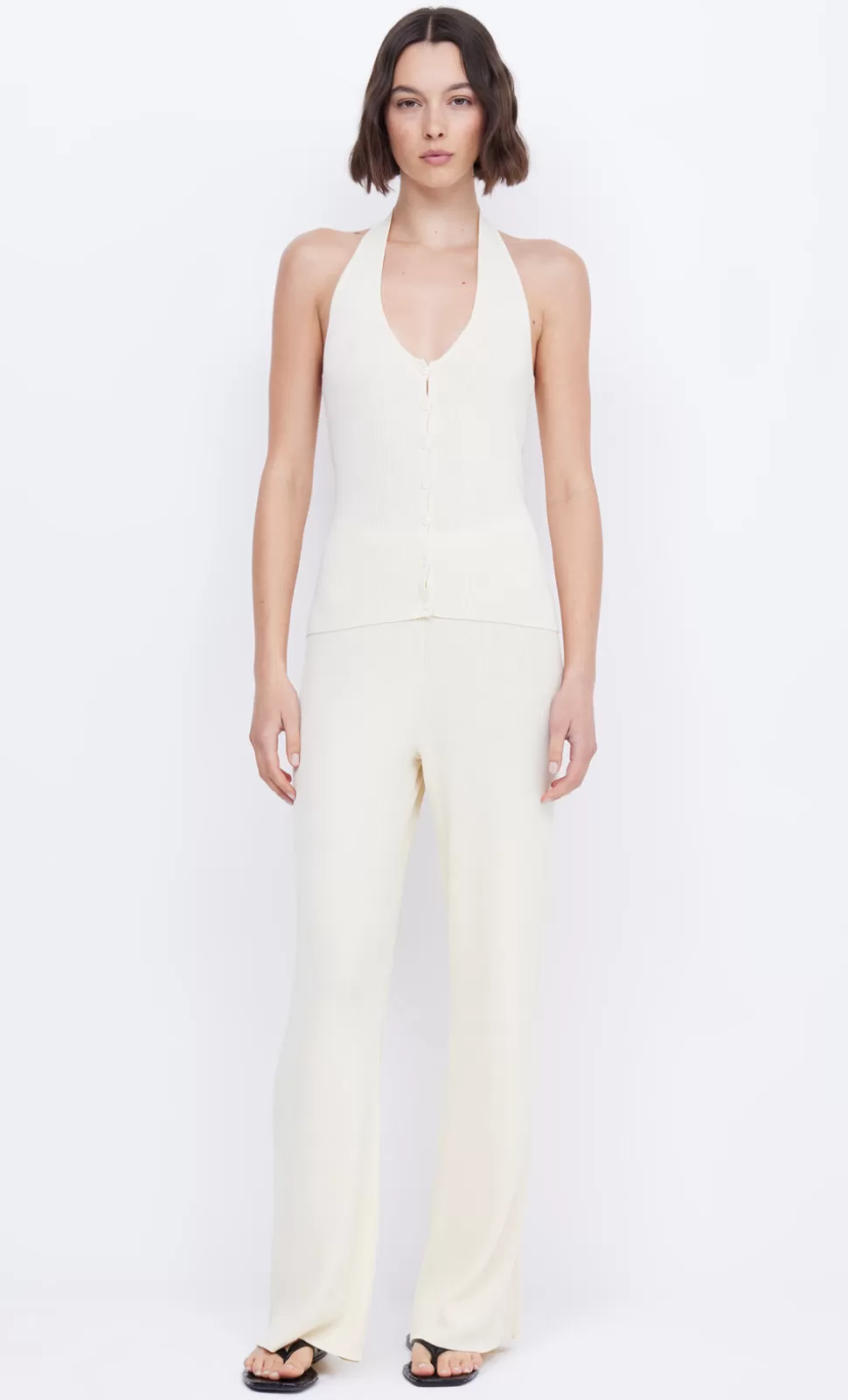 Knitwear | Sleeveless^BEC + BRIDGE AMALFI HALTER KNIT TOP IVORY