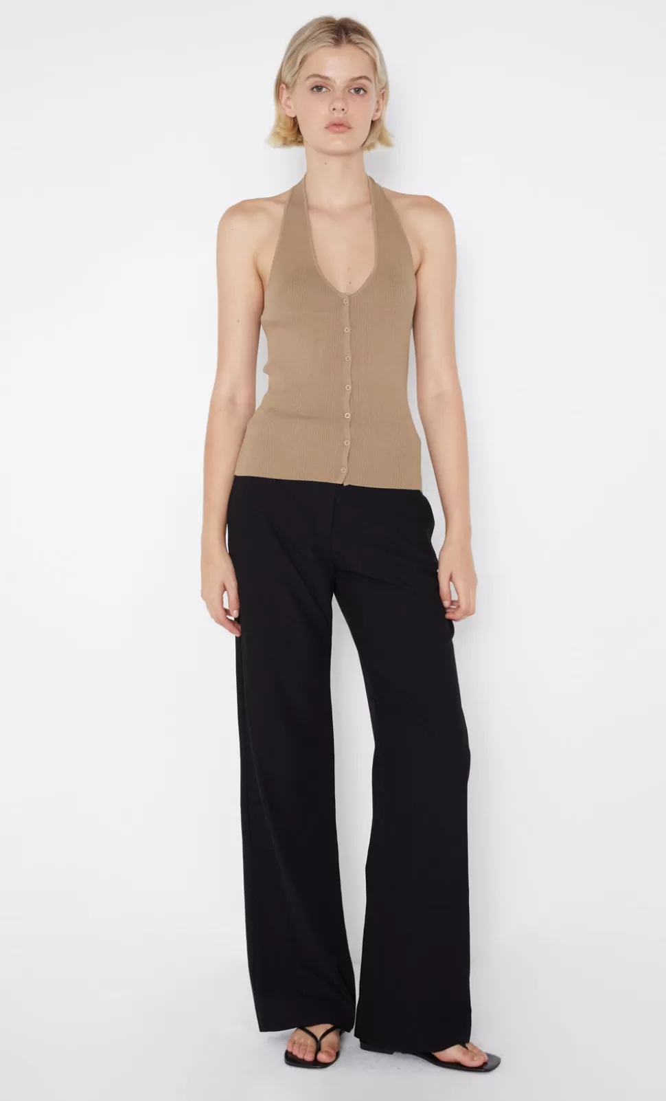 Knitwear | Sleeveless^BEC + BRIDGE AMALFI HALTER KNIT TOP TOBACCO