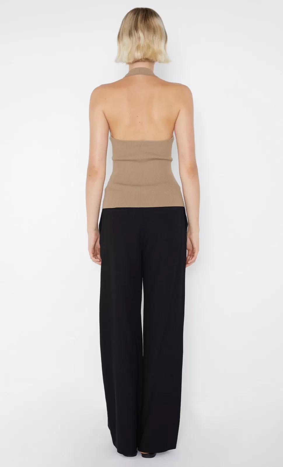 Knitwear | Sleeveless^BEC + BRIDGE AMALFI HALTER KNIT TOP TOBACCO