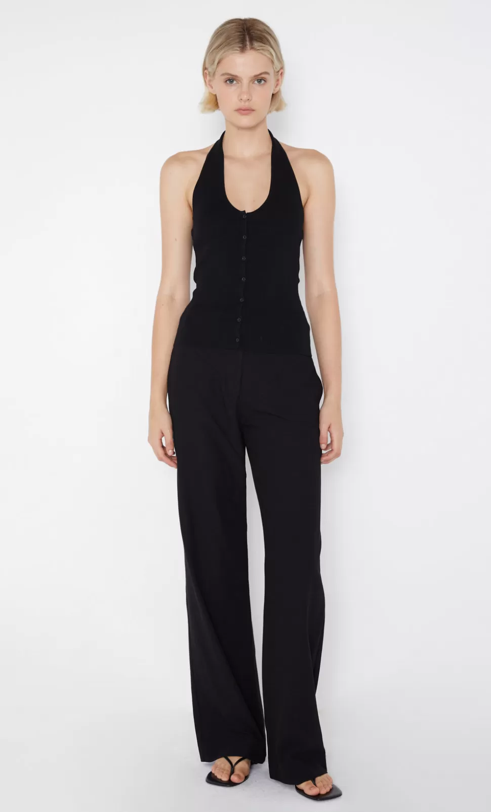 Knitwear | Sleeveless^BEC + BRIDGE AMALFI HALTER KNIT TOP BLACK