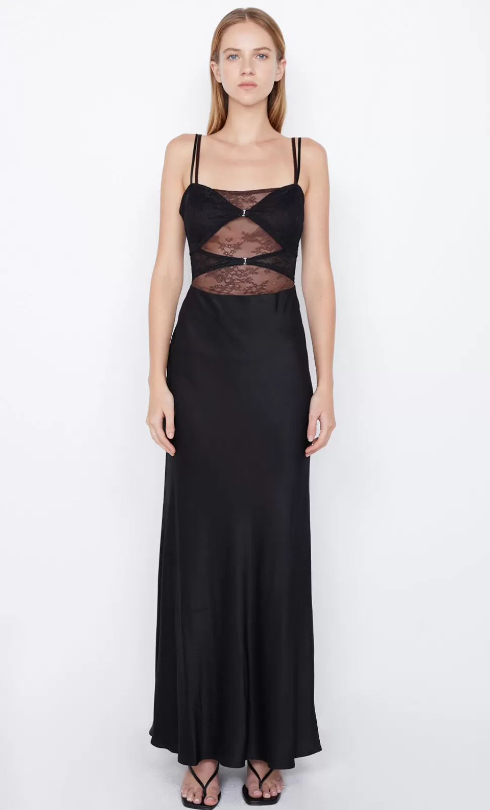 GUESTS | Wedding Guest^BEC + BRIDGE AMORAS CUT OUT DRESS BLACK/CHOCOLATE