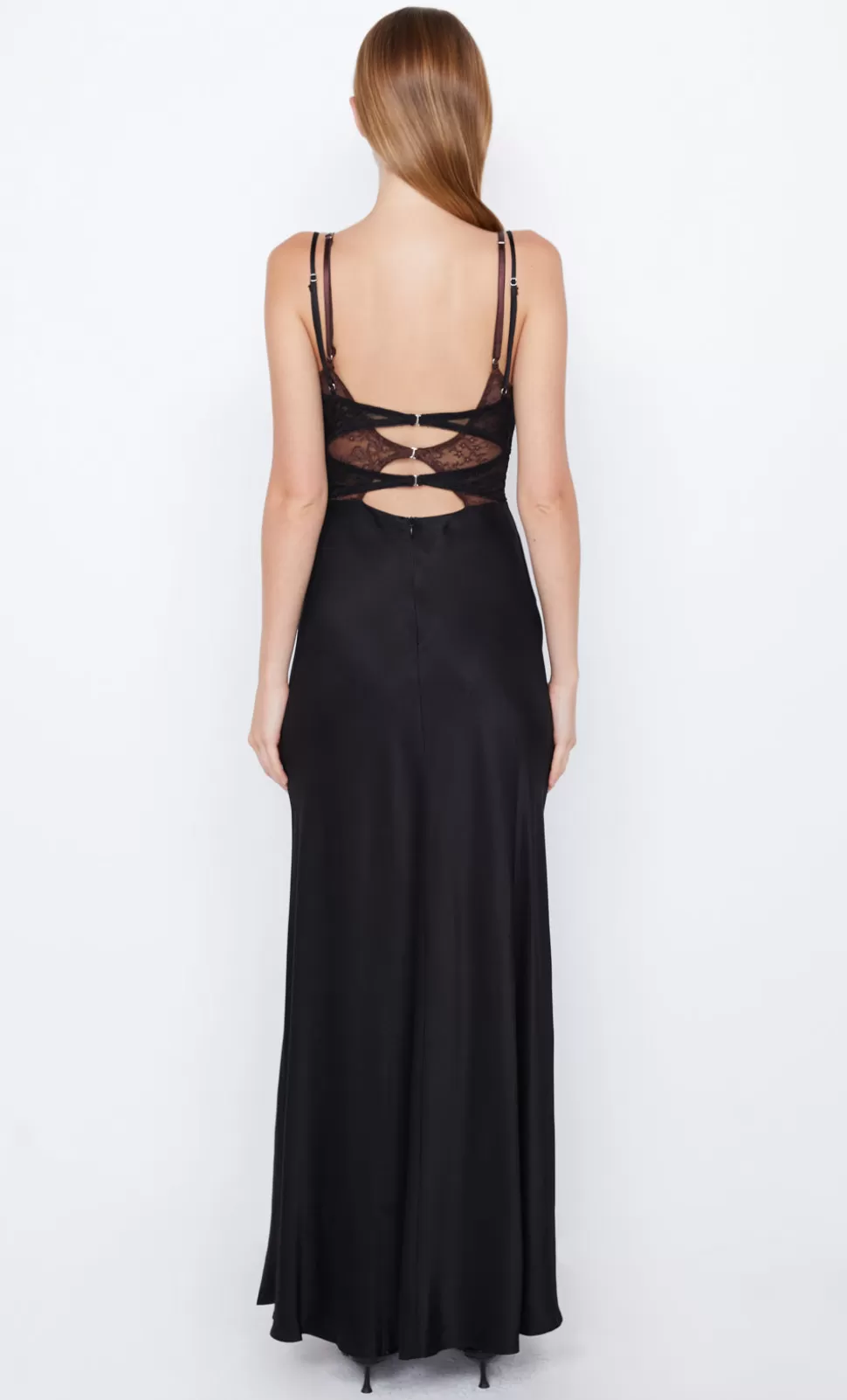 GUESTS | Wedding Guest^BEC + BRIDGE AMORAS CUT OUT DRESS BLACK/CHOCOLATE