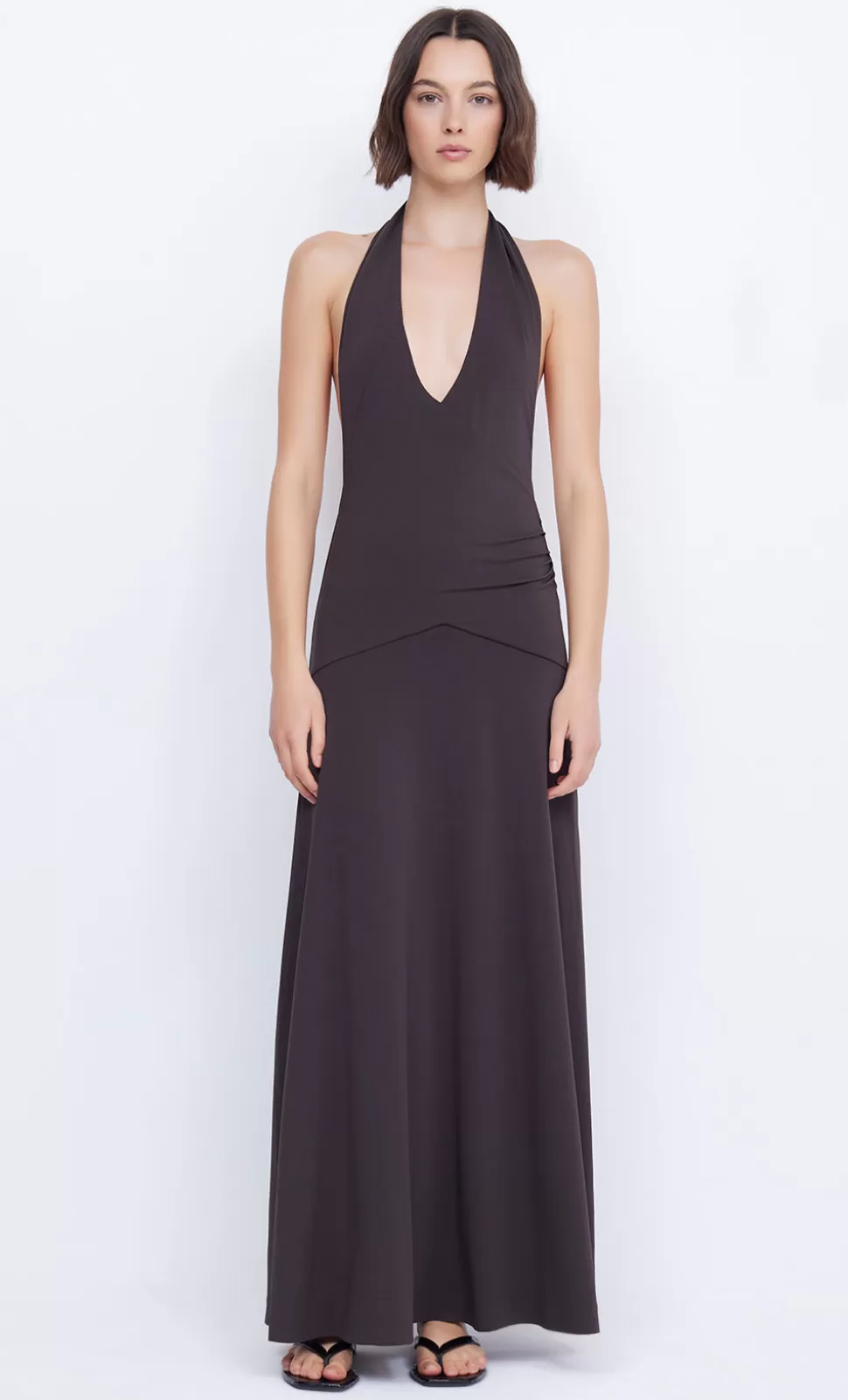 PARTY | GOWNS^BEC + BRIDGE BLANCHE HALTER MAXI DRESS ESPRESSO