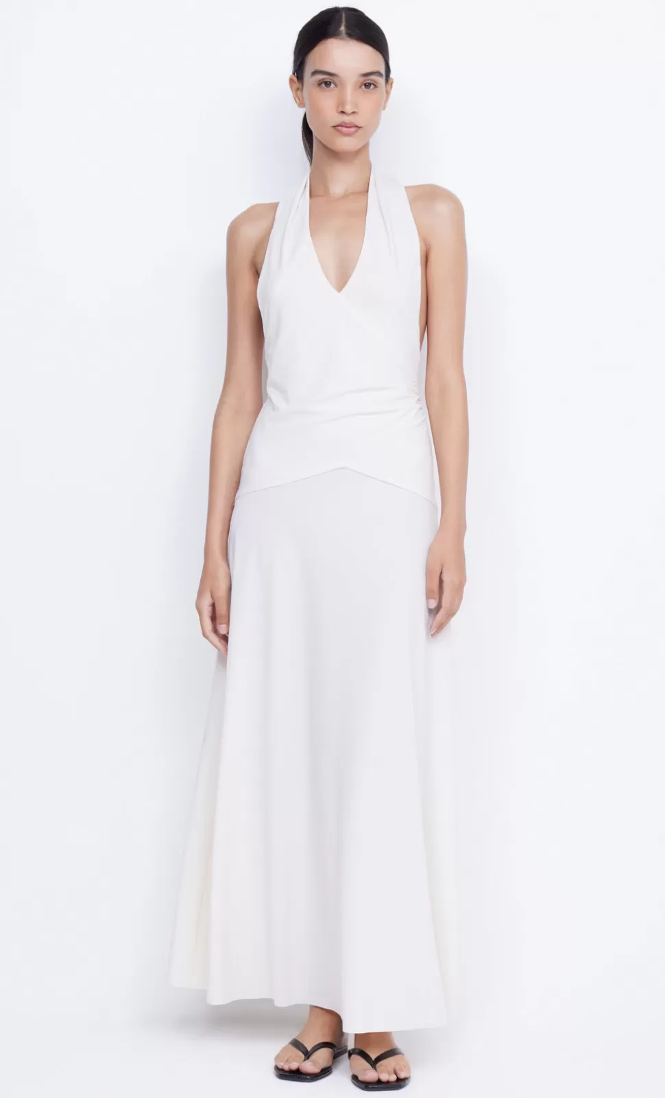 PARTY | GOWNS^BEC + BRIDGE BLANCHE HALTER MAXI DRESS IVORY