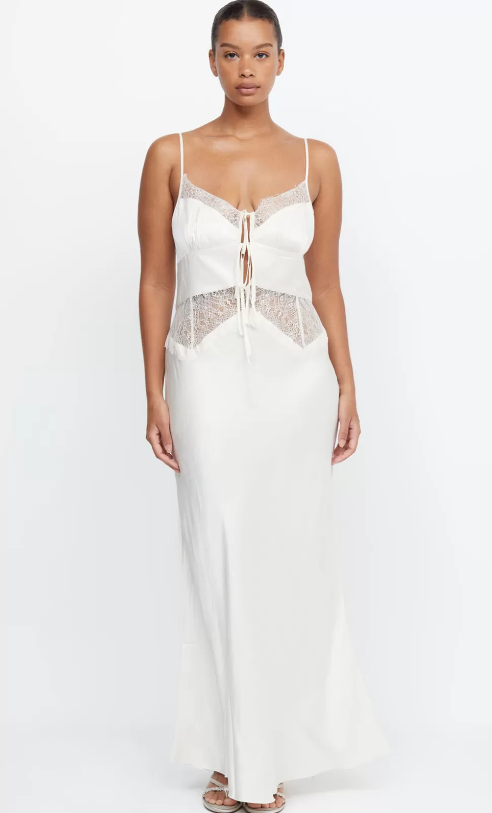 BRIDES^BEC + BRIDGE CELINE TIE MAXI DRESS CREAM/CREAM