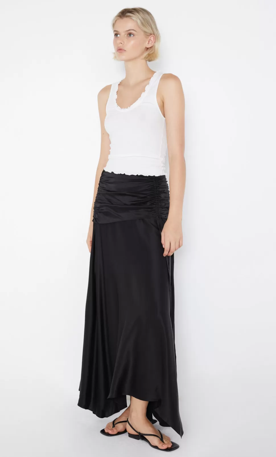 PARTY | Skirts^BEC + BRIDGE CHANTILLY SILK RUCHED SKIRT BLACK