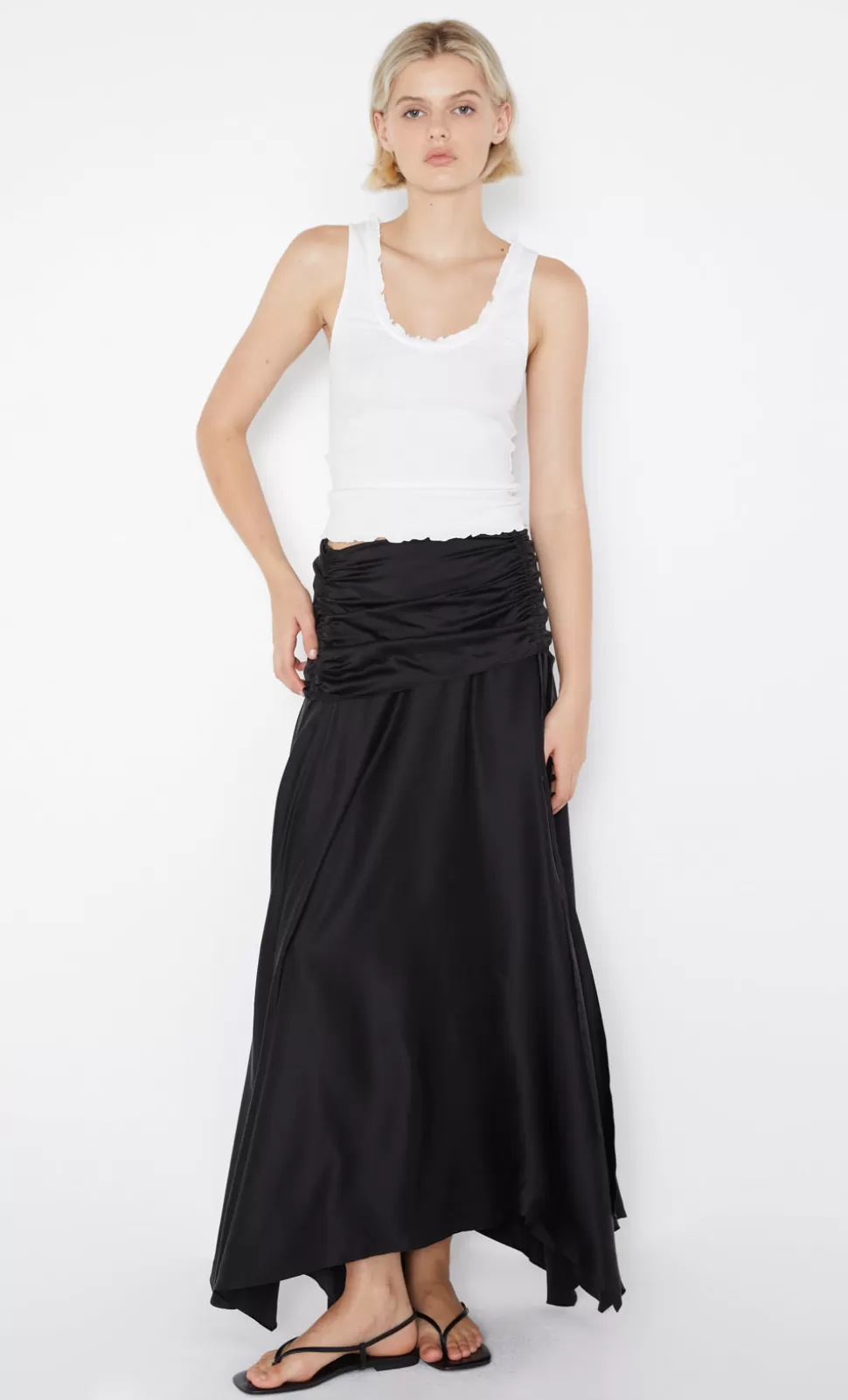 PARTY | Skirts^BEC + BRIDGE CHANTILLY SILK RUCHED SKIRT BLACK