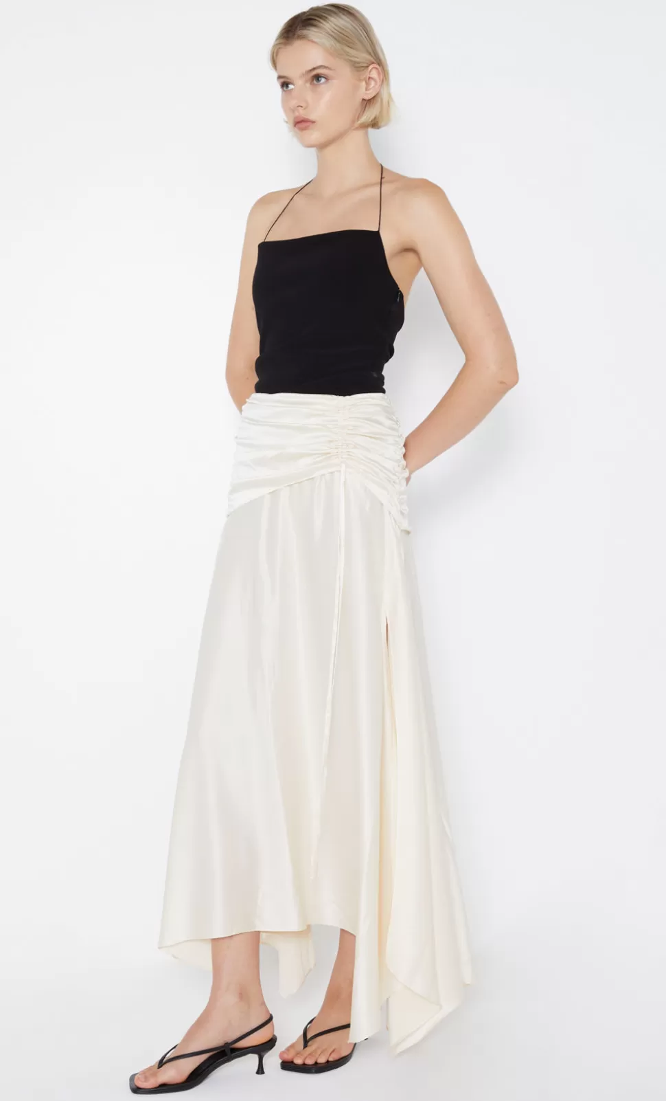 Skirts | Bottoms^BEC + BRIDGE CHANTILLY SILK RUCHED SKIRT IVORY