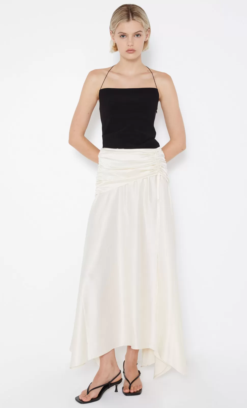 Skirts | Bottoms^BEC + BRIDGE CHANTILLY SILK RUCHED SKIRT IVORY