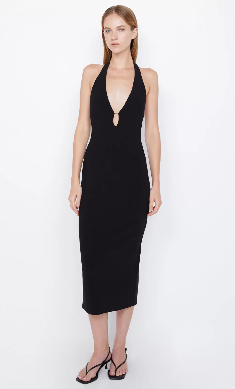 PARTY | Wedding Guest^BEC + BRIDGE ELVIE HALTER  MIDI DRESS BLACK