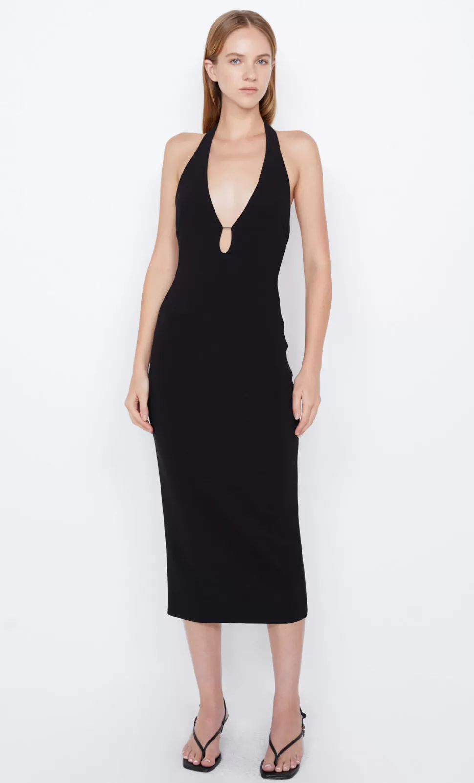 PARTY | Wedding Guest^BEC + BRIDGE ELVIE HALTER  MIDI DRESS BLACK