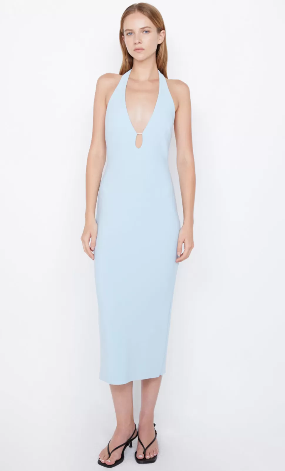 PARTY | GUESTS^BEC + BRIDGE ELVIE HALTER  MIDI DRESS DOLPHIN BLUE