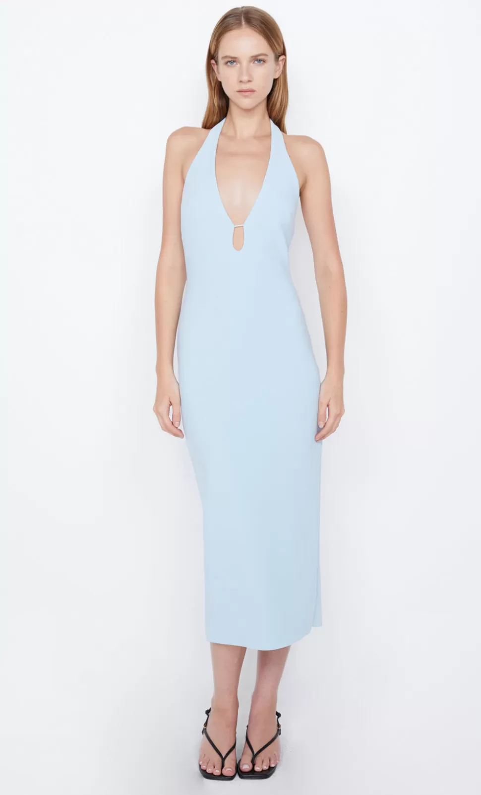 PARTY | GUESTS^BEC + BRIDGE ELVIE HALTER  MIDI DRESS DOLPHIN BLUE