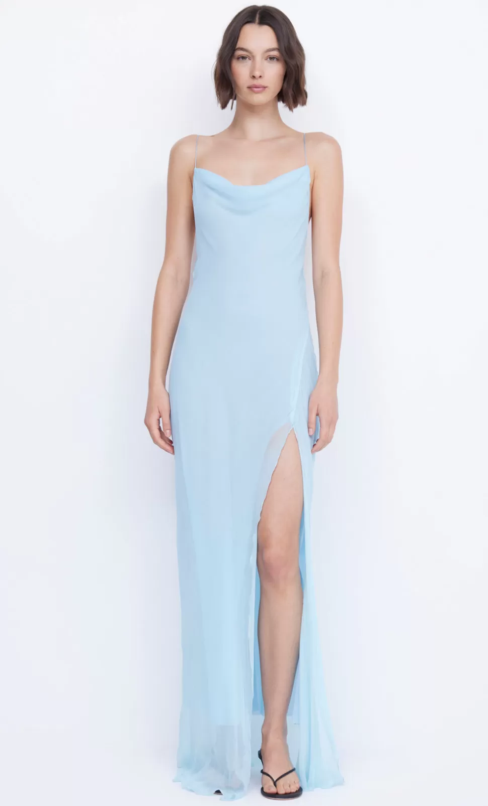 GOWNS | MAXI'S^BEC + BRIDGE ELZETTE SPLIT MAXI DRESS DOLPHIN BLUE