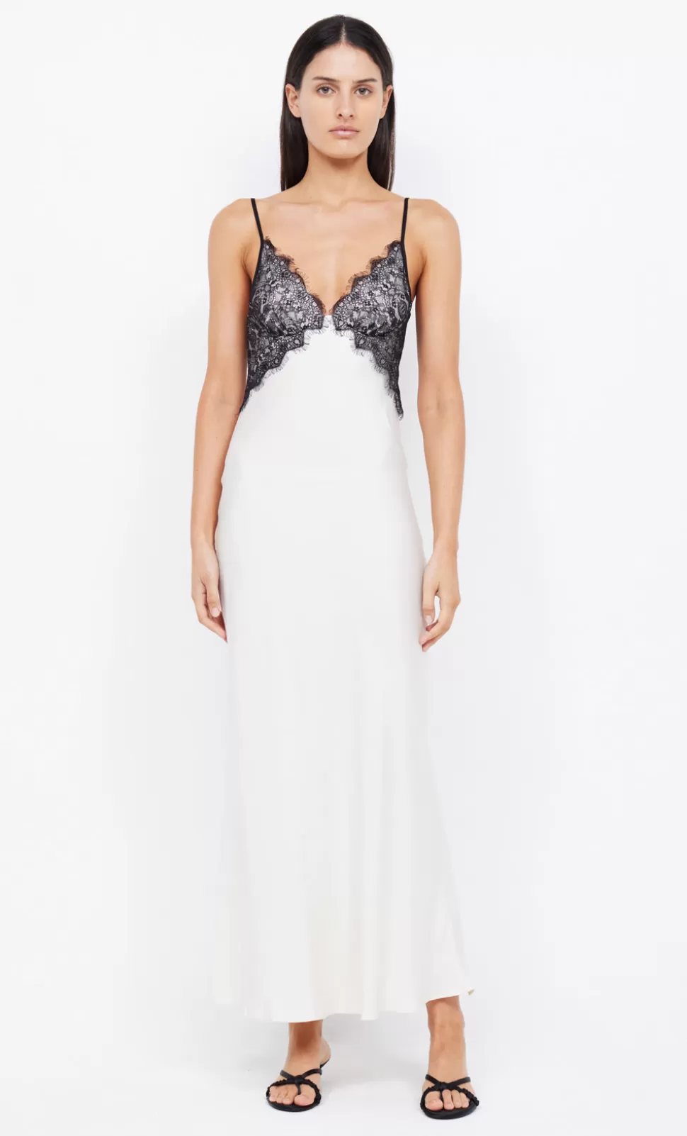 MAXI'S | GOWNS^BEC + BRIDGE EMERY LACE MAXI DRESS IVORY/BLACK