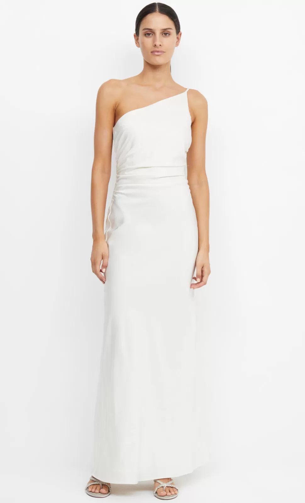 BRIDES^BEC + BRIDGE ETERNITY ASYM MAXI DRESS CREAM