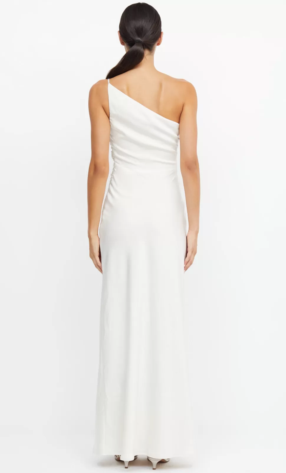 BRIDES^BEC + BRIDGE ETERNITY ASYM MAXI DRESS CREAM