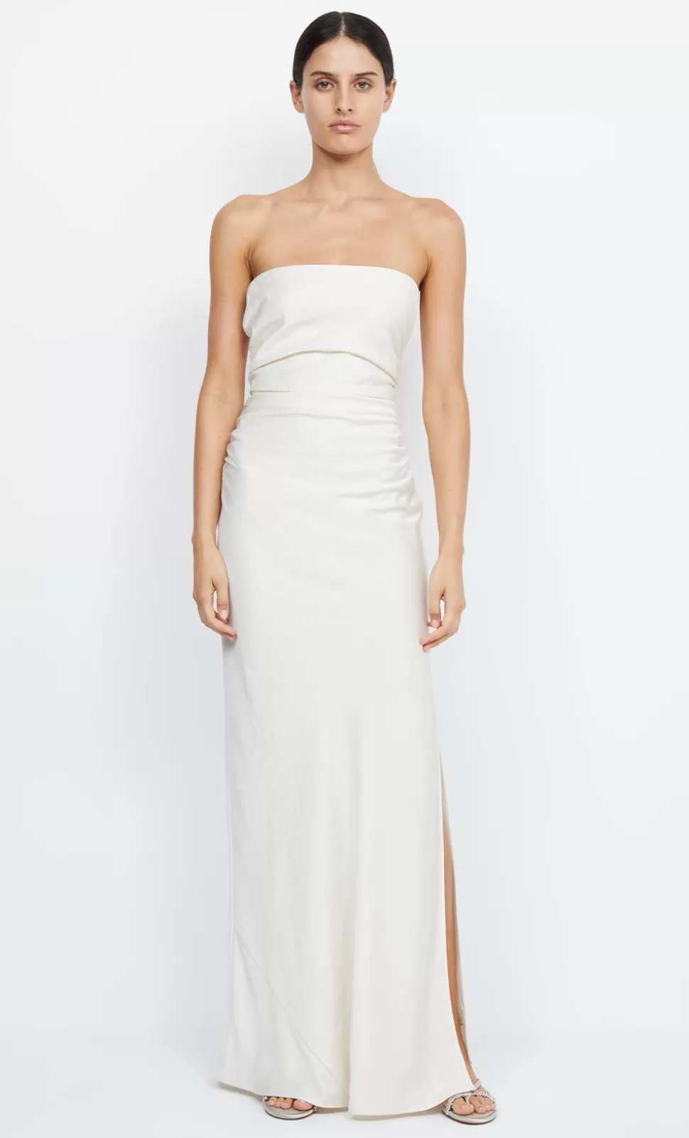 BRIDES^BEC + BRIDGE ETERNITY STRAPLESS MAXI CREAM