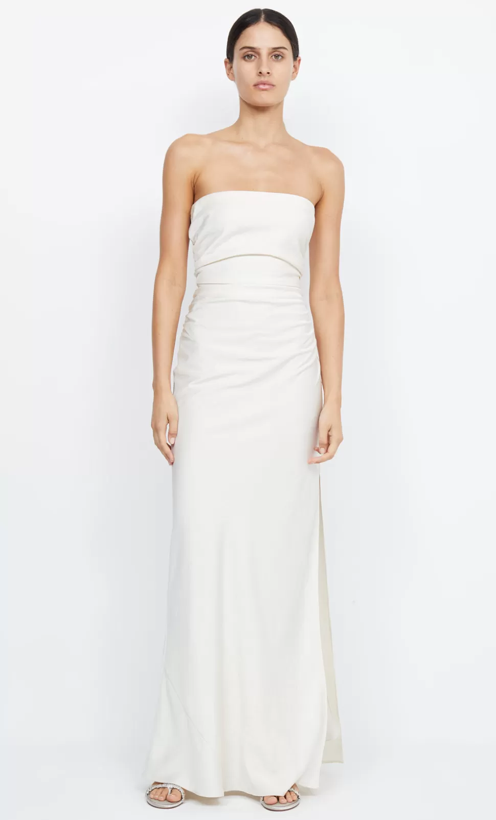 BRIDES^BEC + BRIDGE ETERNITY STRAPLESS MAXI CREAM