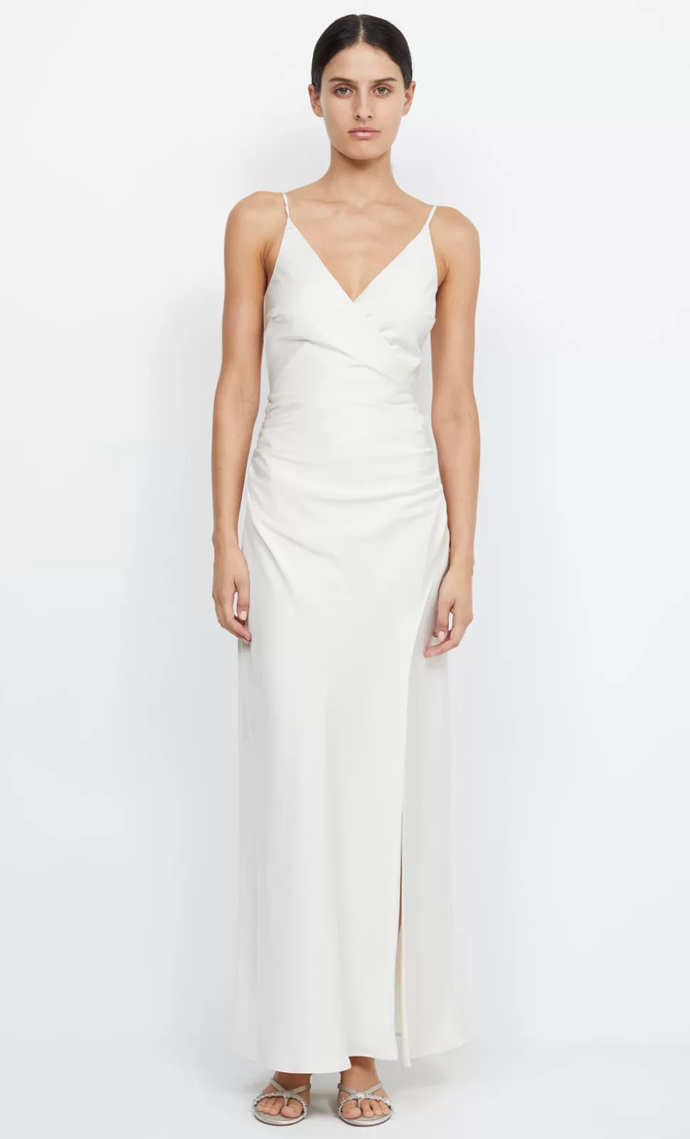 BRIDES^BEC + BRIDGE ETERNITY V MAXI DRESS CREAM