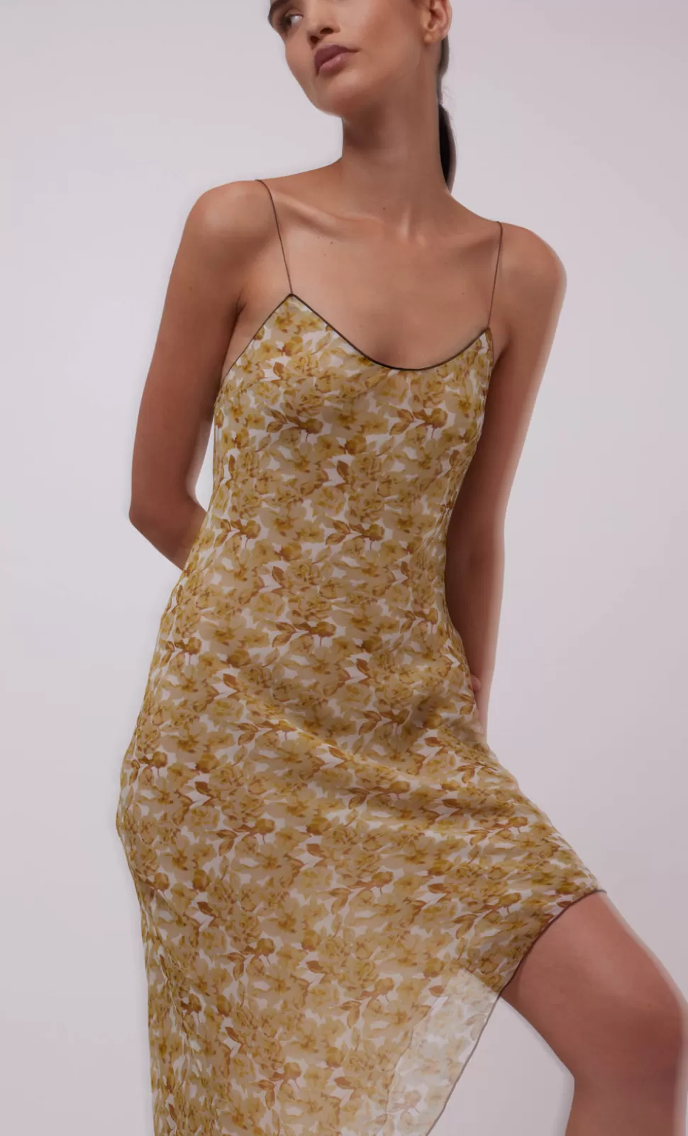 Midi Dresses^BEC + BRIDGE FLORENTINE ASYM MIDI DRESS GOLDEN BLURRED FLORAL