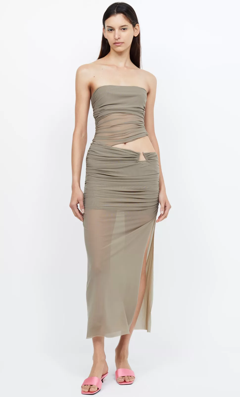 Midi Dresses^BEC + BRIDGE IONA STRAPLESS DRESS TAUPE