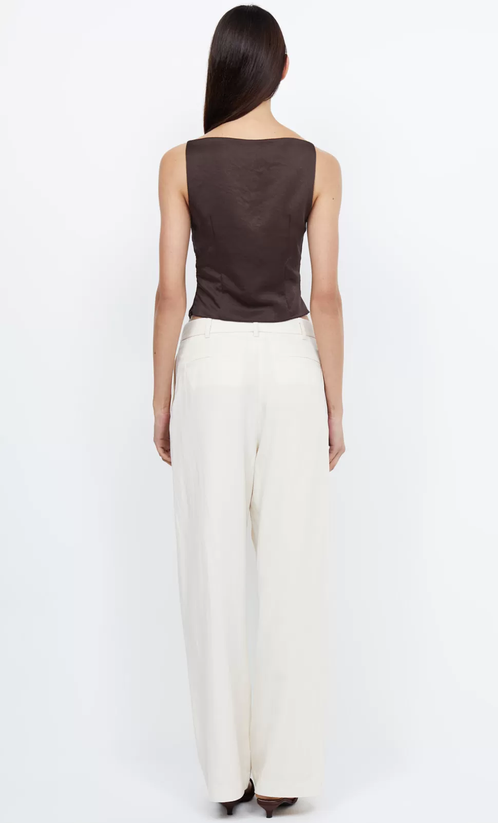 Cropped^BEC + BRIDGE JONES BOATNECK TOP COCOA