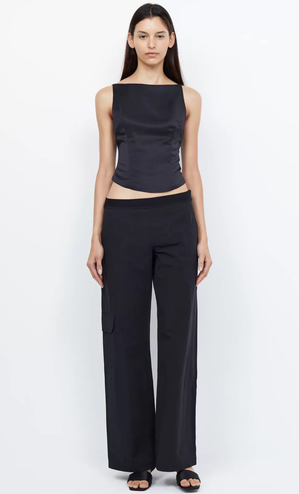 Cropped^BEC + BRIDGE JONES BOATNECK TOP BLACK