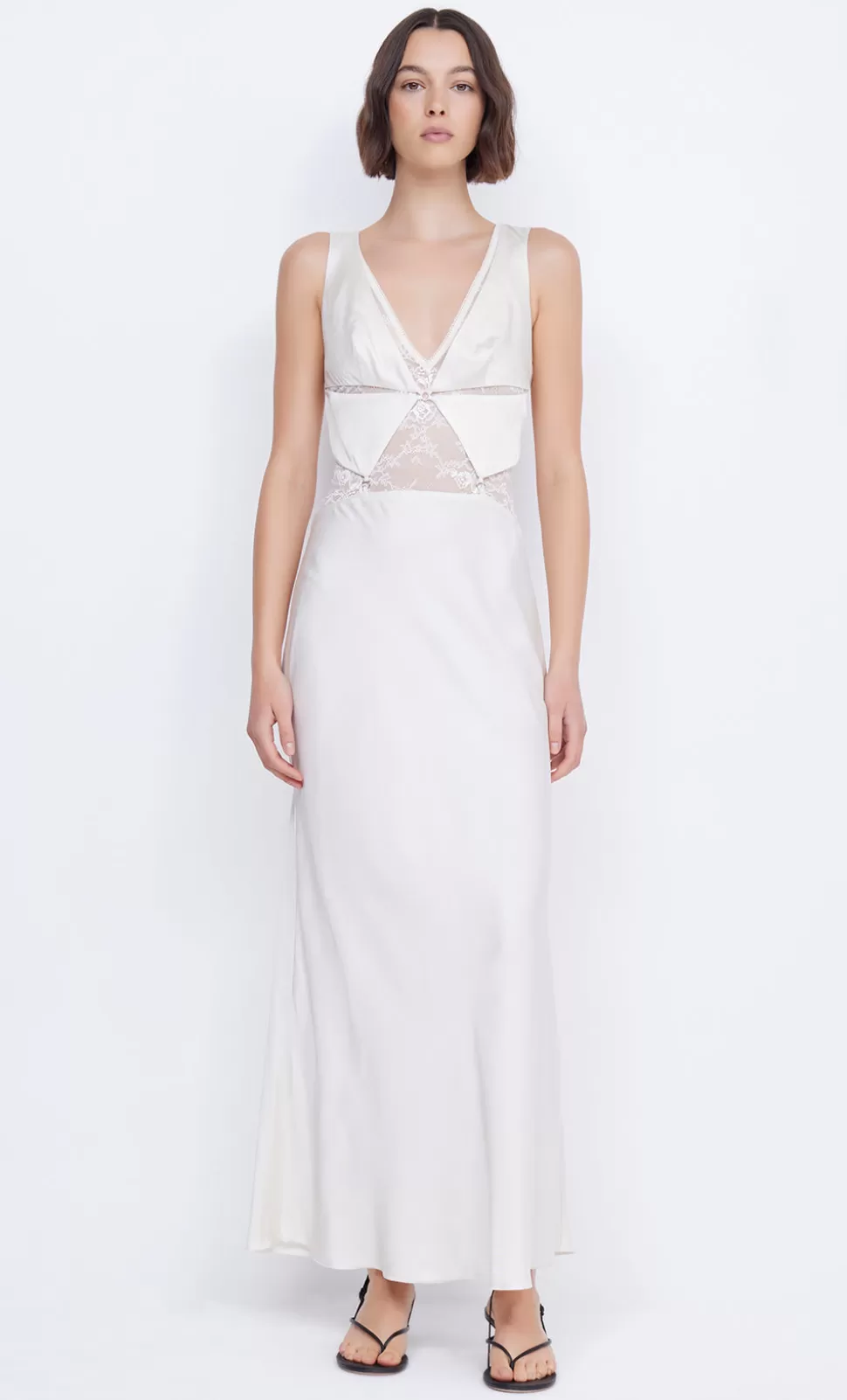 PARTY | MAXI'S^BEC + BRIDGE JULIETTE V NECK MAXI DRESS IVORY