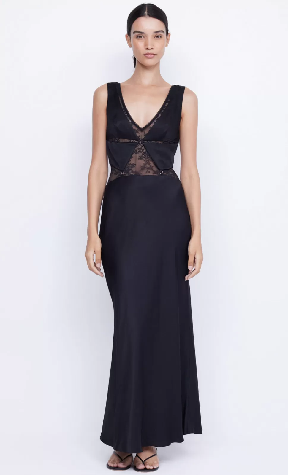 PARTY | MAXI'S^BEC + BRIDGE JULIETTE V NECK MAXI DRESS BLACK