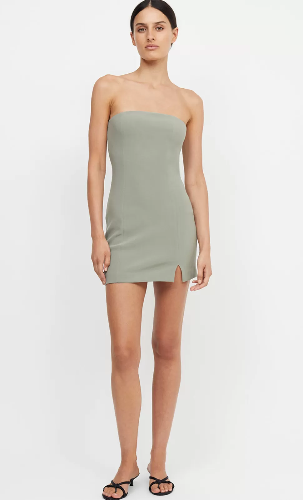 Mini Dresses^BEC + BRIDGE KARINA STRAPLESS SPLIT MINI DRESS SAGE