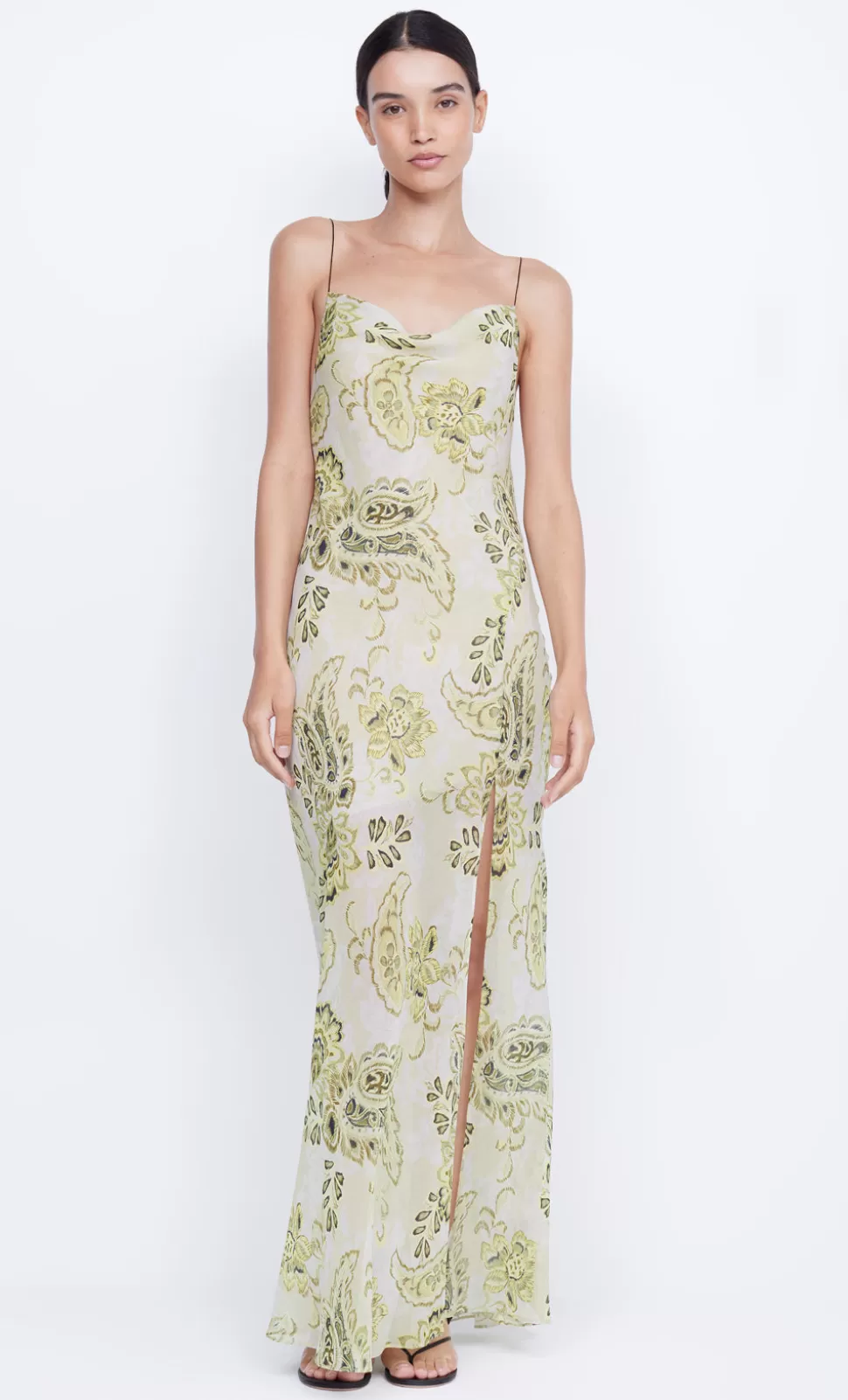 GUESTS^BEC + BRIDGE LYLOU MAXI DRESS LEMON PAISLEY