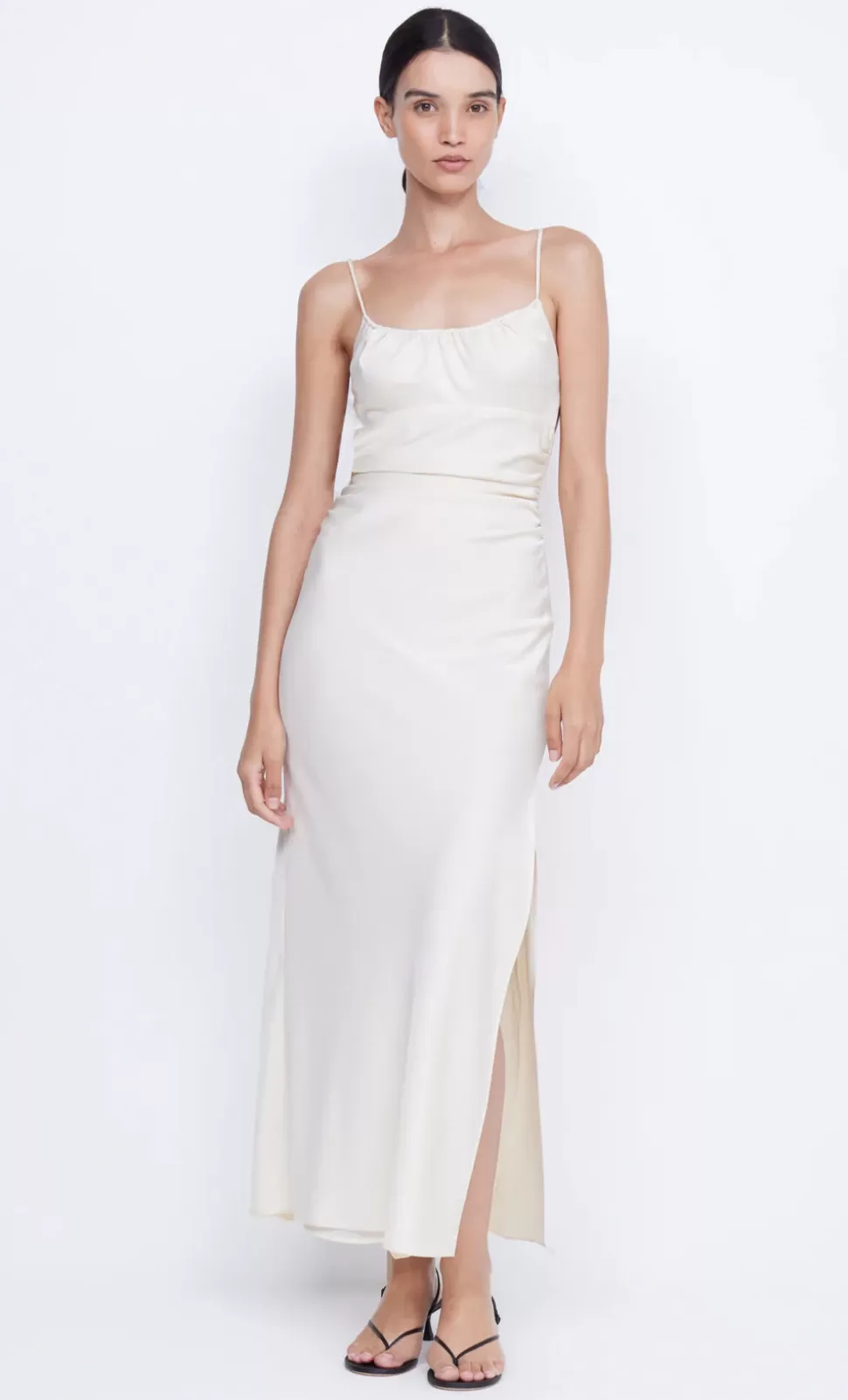 MAXI'S | GOWNS^BEC + BRIDGE MARI LOU GATHERED MAXI DRESS CREAM