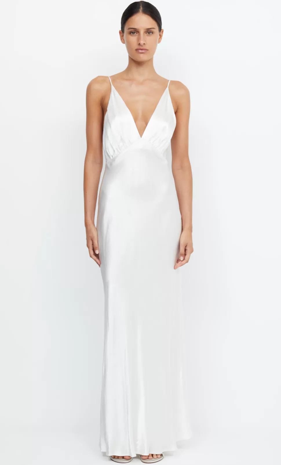 BRIDES^BEC + BRIDGE MOON DANCE V MAXI DRESS IVORY