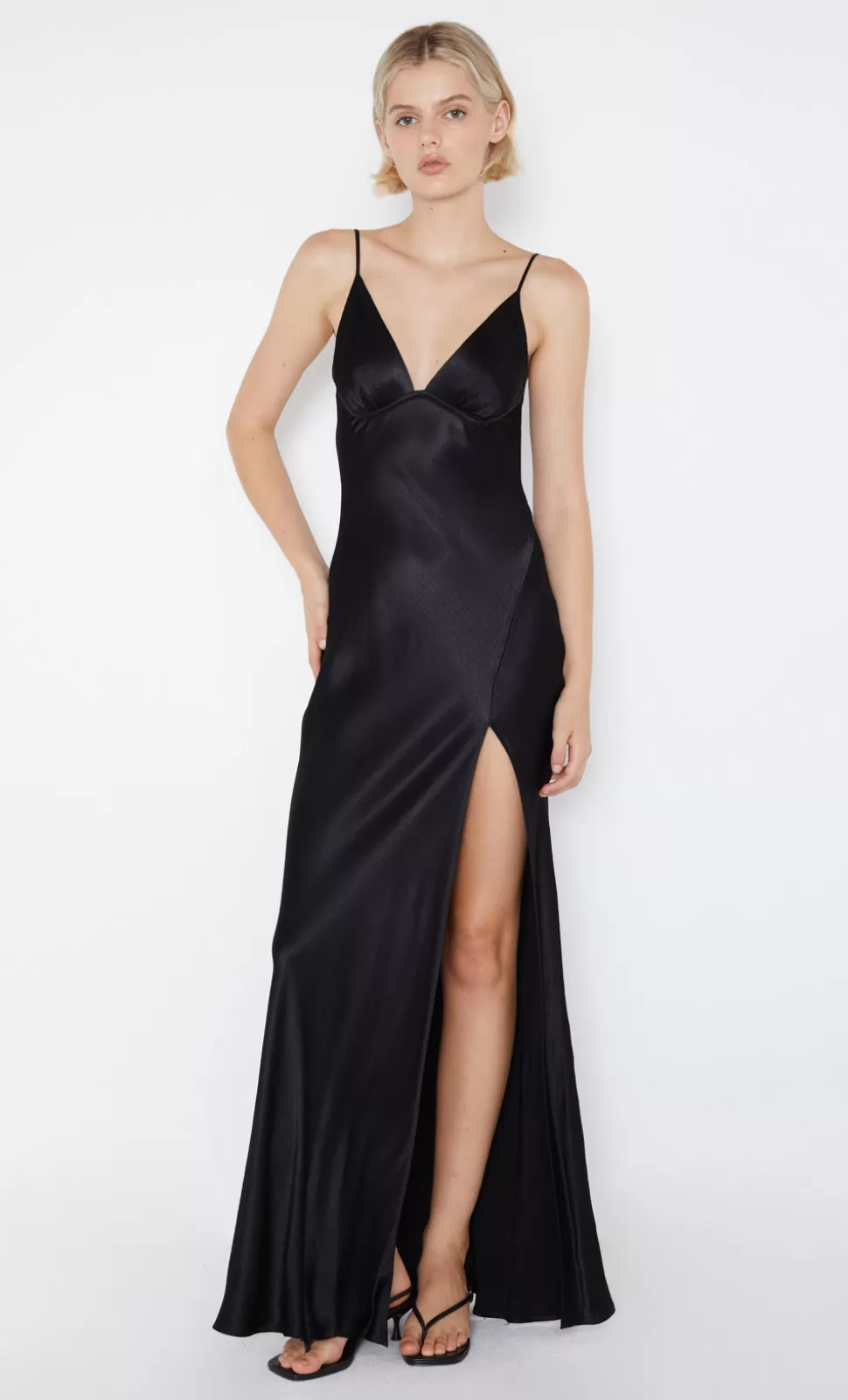 MAXI'S | Wedding Guest^BEC + BRIDGE REN SPLIT MAXI DRESS BLACK