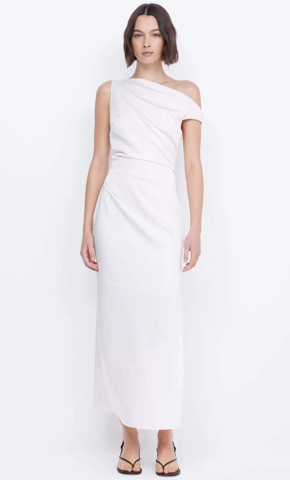 MAXI'S | GOWNS^BEC + BRIDGE ROCHELLE ASYM MIDI DRESS CREAM