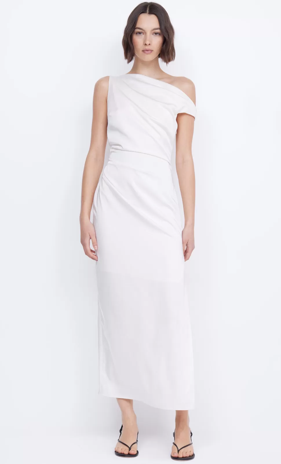 MAXI'S | GOWNS^BEC + BRIDGE ROCHELLE ASYM MIDI DRESS CREAM