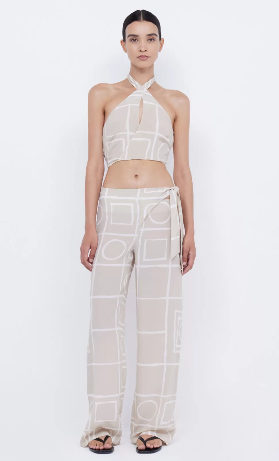 SETS | Cropped^BEC + BRIDGE SALMA HALTER TOP CHECKERS