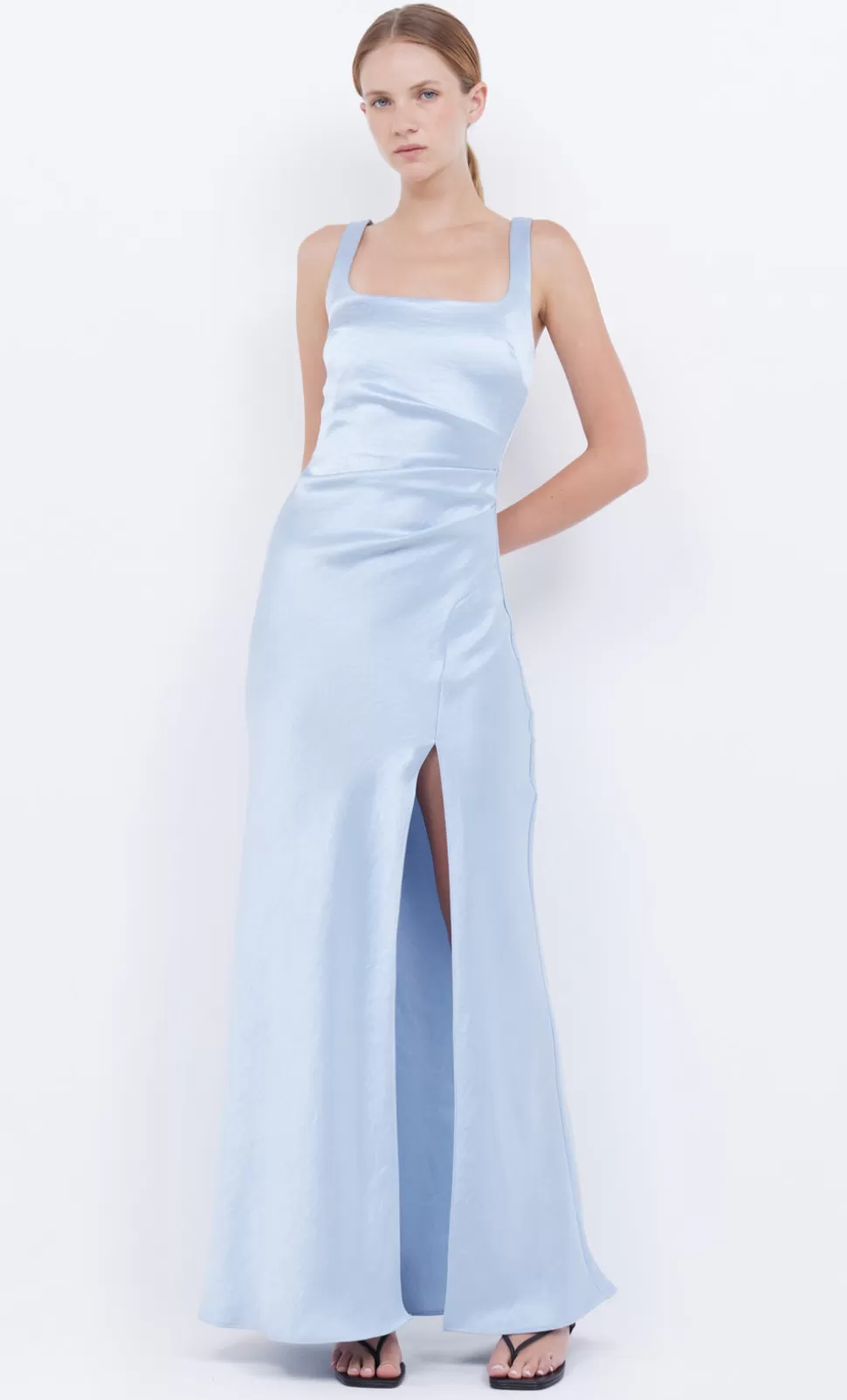 MAXI'S | GUESTS^BEC + BRIDGE THE DREAMER SQUARE NECK DRESS DUSTY BLUE