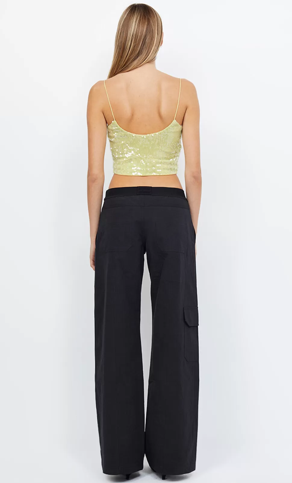 Cropped^BEC + BRIDGE VENUS SEQUIN TANK CITRUS